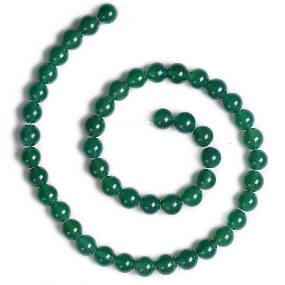 PLTbeads Gorgeous Green Agate Natural Gemstone Loose Beads 8mm Smooth Round Approxi 15 inch DIY Bracelet Necklace for Jewelry Making