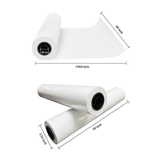 Butcher Paper Roll 48" x 164ft, White Kraft Wrapping Paper 80GMS for BBQ Smoker Freezing Grilling Meat, Unbleached & Unwaxed & Uncoated, Perfect as Craft/Drawing/Gift Package Paper/Table Cover