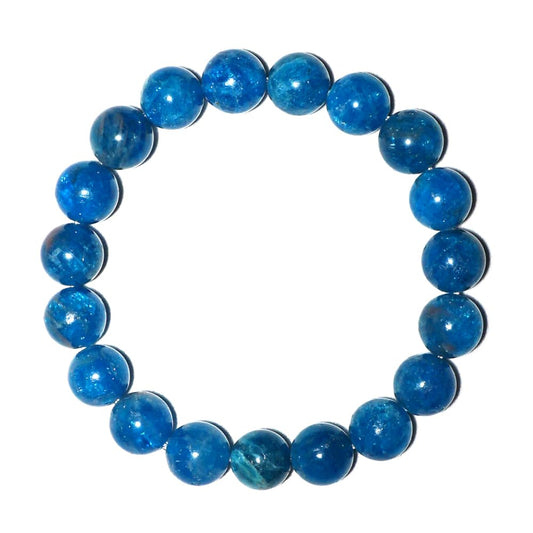 12mm Blue Apatite Bracelet - Natural Throat Chakra Crystal Beads - Handmade Manifestation & Motivation Bracelet - Adjustable Spiritual Jewelry | Beading Tool Kit - Fits for 7.5-8.5" XLarge Wrist