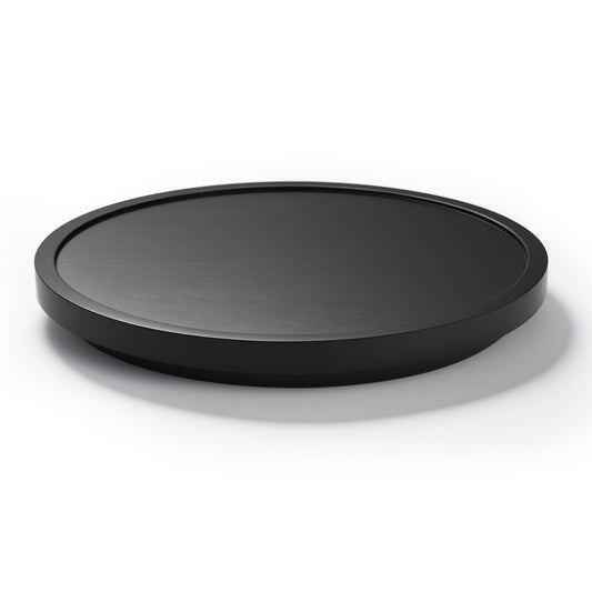 LAMU 11'' Wood Lazy Susan Organizer Turntable for Cabinet, Lazy Susan for Table Top, Pantry, Kitchen, Bathroom, Countertop, Rotating Spice Organizer, Vanity Decor Tray, Pine Wood, Black