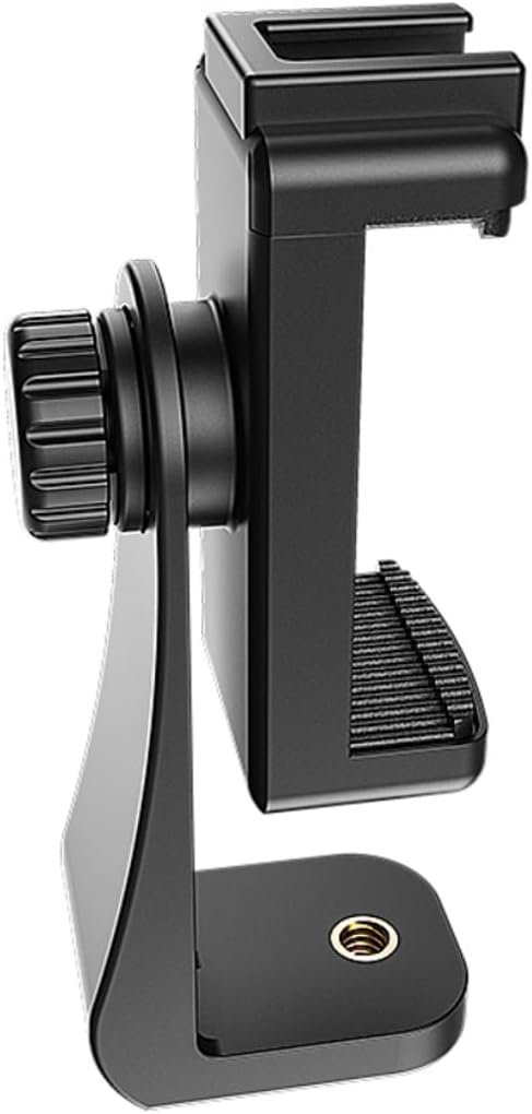 CAMBOFOTO PC31 1/4" Cell Phone Holder w Cold Shoe Mount, Tripod Mount Adapter Rotatable Bracket with Screw, Adjustable