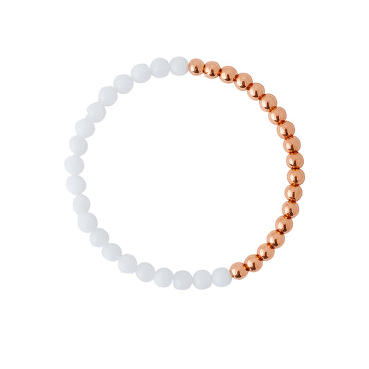 The Blue Yogi Moonstone & Natural Copper Bead Bracelet for Men & Women – Healing Crystal Energy Bracelet for Protection & Positivity