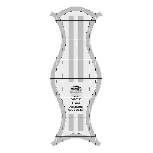 Creative Grids Machine Quilting Tool Elvira – CGRQTA6 – Made in USA, Non-Slip Grip Acrylic Quilting & Sewing Template Ruler for Free-Motion quilt Patchwork Design on Domestic Sewing & Longarm Machines