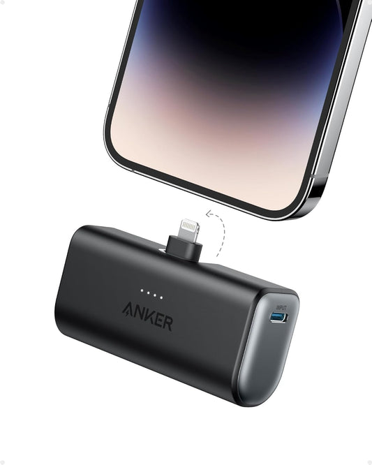 Anker 5,000mAh 12W, 14/13/12 Nano Portable Charger for iPhone, with Built-in MFi Certified Lightning Connector, Power