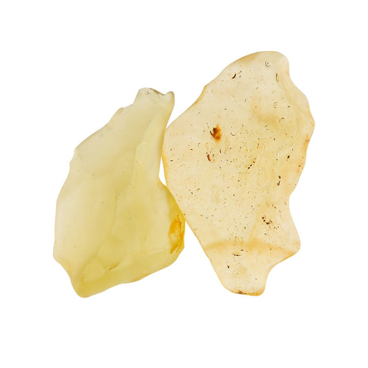 ColouredRocks (18-24mm) 2pcs Libyan Desert Glass, Raw Golden Tektite Crystals, Loose Gemstone, Wholesale Rough, Jewelry Making Supply, Chakra Healing Stones, DIY Craft, Gem Collection (7.5gm)