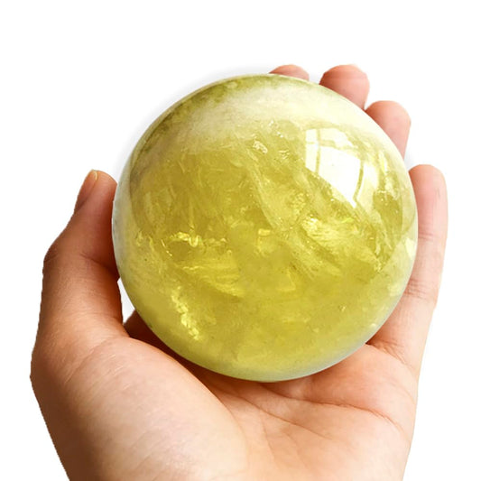 AierCrystal 6-7cm/2.36-2.75inch Citrine Ball Polished Natural Yellow Crystal Sphere Decorative Sphere Healing Crystals Ball Healing Stone Crafts Home Decor Ornament Gifts (Citrine 60-70mm)