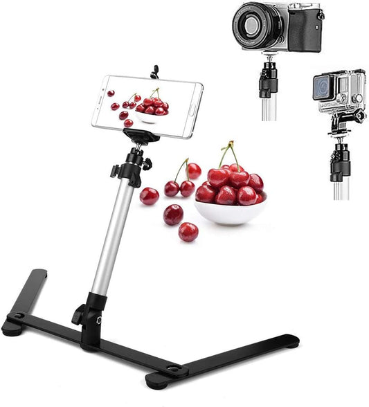 AONTOKY Photo Copy Pico Projector Stand Overhead Phone Mount Adjustable Tabletop Teaching Online Stand for Live