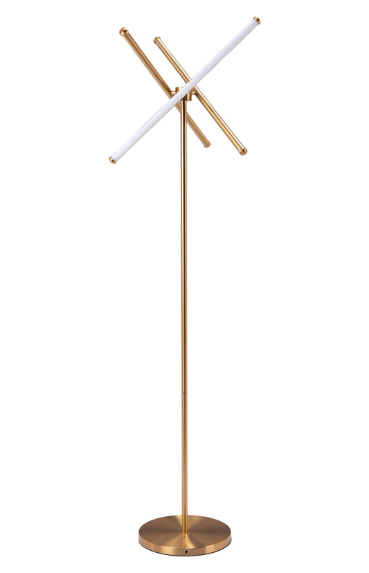 Zuo Garza Floor Lamp, Brass, Modern Style, 24.4in W x 24.4in D x 65in H, Model 56140