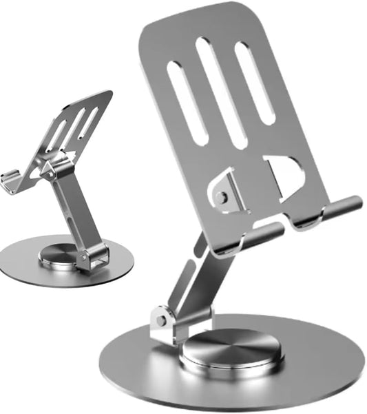 BHSKJSZ Folding Adjustable Rotating Universal Aluminum Phone Stand Grey