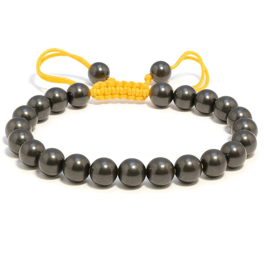 ANAYA AGATE Healing Crystal Bracelet – Chic Gemstone Bracelet for Men and Women – 8mm Round Bead Bracelets for Spiritual Healing, Protection, Positive Energy - Pyrite