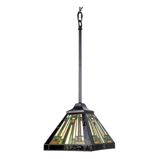 Chloe Lighting Innes Tiffany-Style Mini Pendant 1 Light 8in Wide Multicolor Glass Model CH33359MR08-DP1