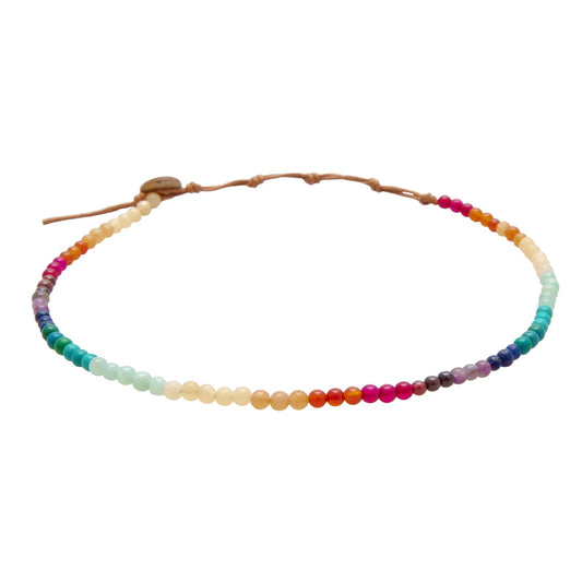 Lotus and Luna 4MM Energy Chakra Healing Necklace with Real Stones Jade, Pearl, Rose Quartz, Amethyst, Moonstone (Love + Clarity)