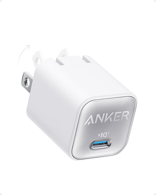 Anker 30W 3.0 17/16 Nano USB C Charger Block, PIQ Foldable iPhone Charger Fast Charging for iPhone Series, Galaxy