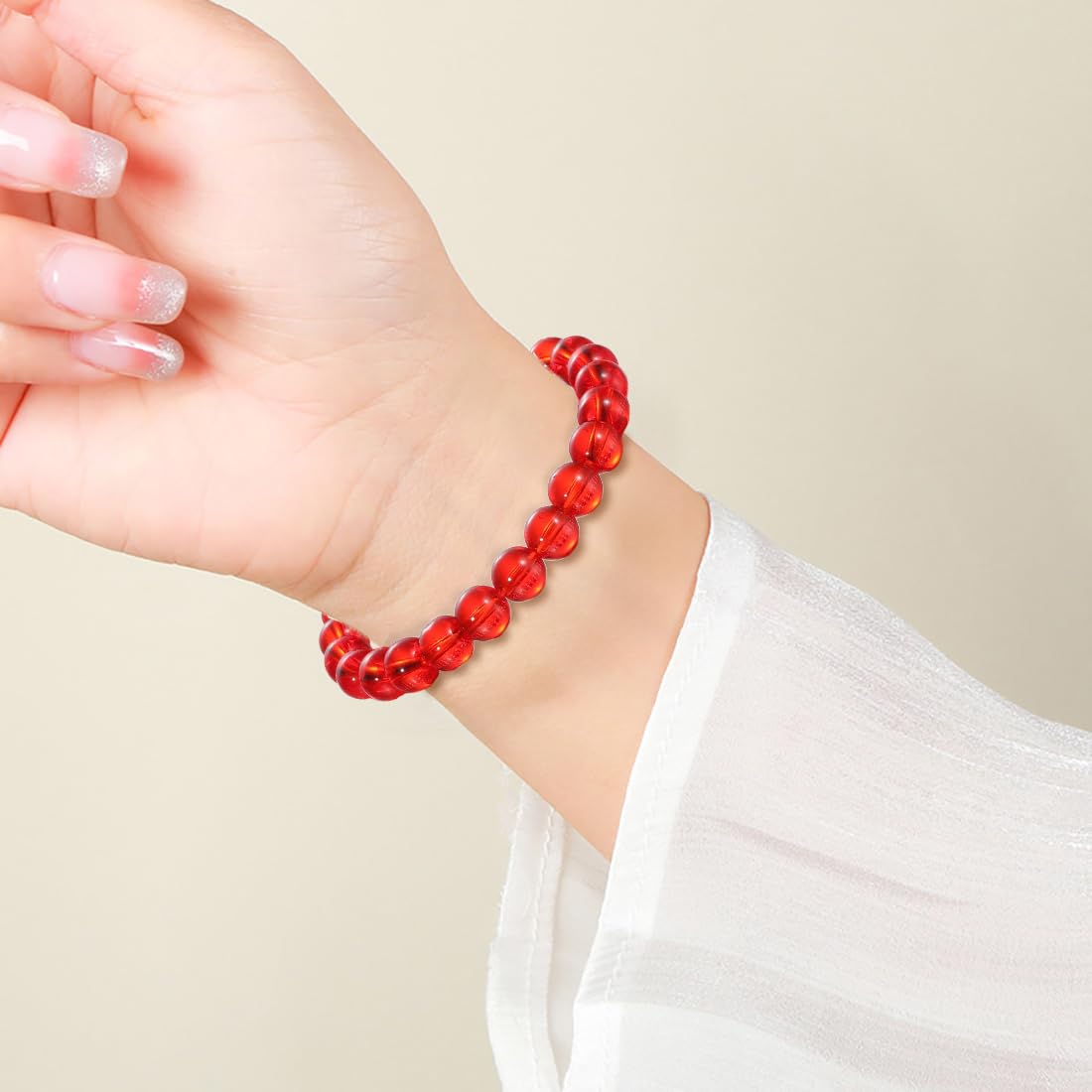 Udolfly Womens Crystal Beaded Bracelets for Women Men Protective Energy Bracelet Natural Gemstone Bead Bracelet 8mm Carnelian
