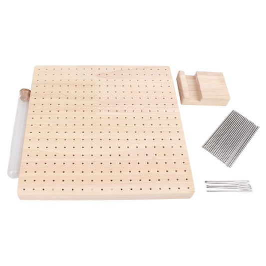 Anu Limen Blocking Board with 20 Steel Pins – DIY Knitting Blocking Mat for Granny Squares, Adjustable Pegs for Crochet Projects, Portable Crafting Tool