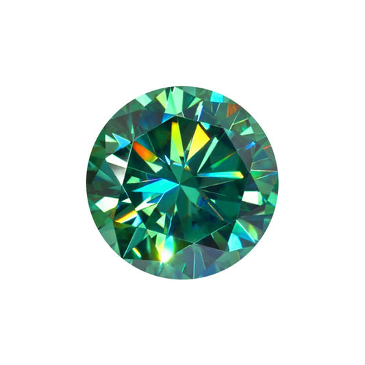 GEMHUB Diamond Loose Stone 2.25 Ct Round Brilliant Cut, Use for Pendant/Ring Genuine Moissanite Green Loose Gemstone