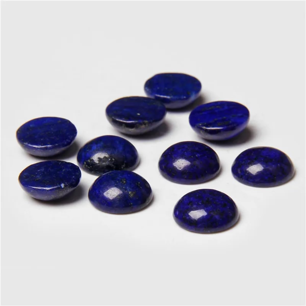 20pcs 6mm Natural Stone No Hole Lapis Lazuli Semicircle Smooth Cabochons Beads Healing Chakra Crystal Stone Bead for Jewelry Making Rings Earrings Necklace Bracelet DIY Crafts