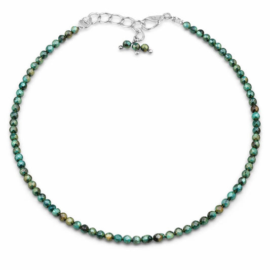 Gempires Chrysocolla Bracelet for Women | Handmade Chrysocolla Beaded Bracelet 2.5 mm | Natural Gemstone Dainty Stacking Bracelet | Adjustable Silver Plated Minimalist Jewelry | Gift for Her