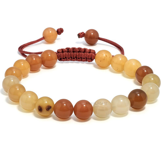 ANAYA AGATE Healing Crystal Bracelet – Chic Gemstone Bracelet for Men and Women – 8mm Round Bead Bracelets for Spiritual Healing, Protection, Positive Energy - Red Carnelian