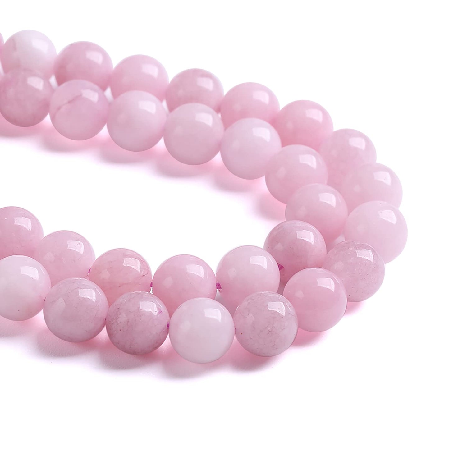 8MM 46PCS Kunzite Beads Round Loose Beads for Jewelry Making DIY Bracelet Necklace Crystal