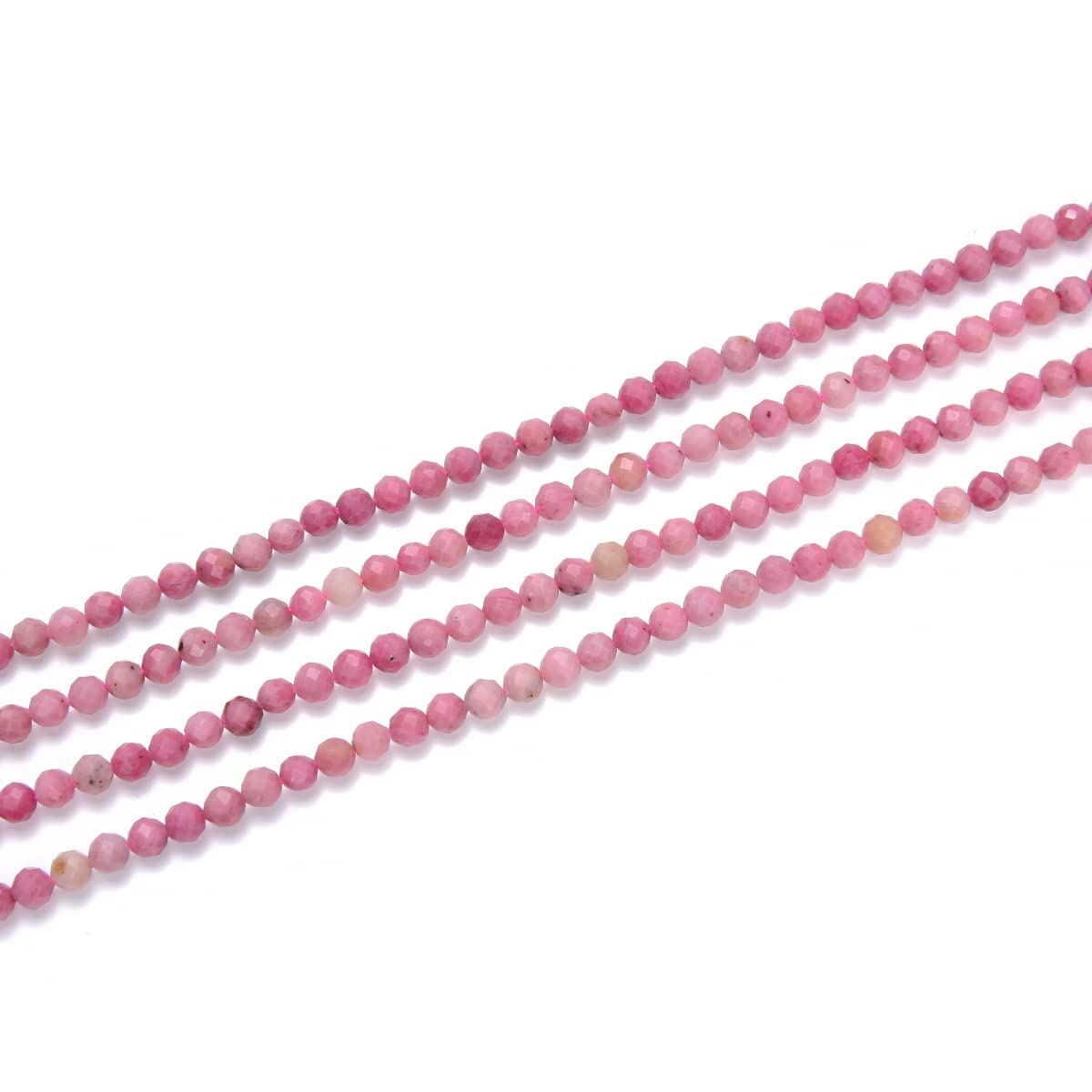 Adabele 15 Inch Natural Red Rhodochrosite Healing Gemstone 4mm (0.16 Inch) Tiny Small Faceted Round Loose Beads Stone Spacer (75-85pcs) for Craft Jewelry Making GK4-13