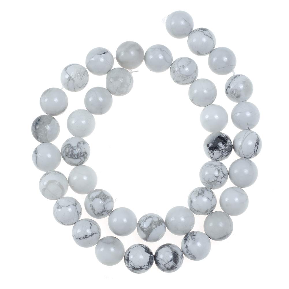 Natural Stone Beads 3mm White Howlite Gemstone Round Loose Beads Crystal Energy Stone Healing Power for Jewelry Making DIY,1 Strand 15"