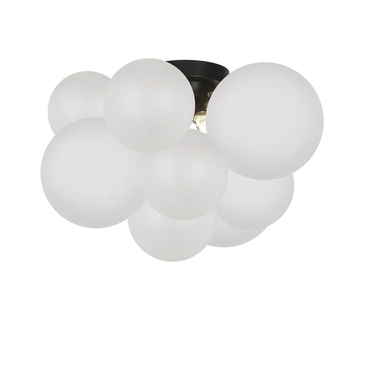 Dainolite Miles Flush Mount Light, 3-Light, 105 Total Watts, Black, Model MLS-143FH-MB-FR