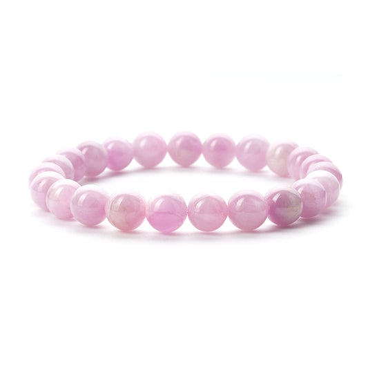Cherry Tree Collection Kunzite Beaded Bracelet – Genuine 8mm Gemstone Stretch Bracelet for Men & Women – Handmade Crystal Bracelet - (Kunzite - M)