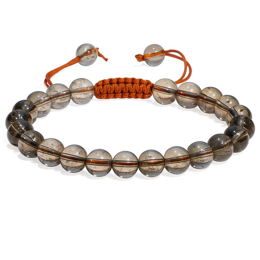 ANAYA AGATE Healing Crystal Bracelet – Chic Gemstone Bracelet for Men and Women – 8mm Round Bead Bracelets for Spiritual Healing, Protection, Positive Energy - Smoky Quartz
