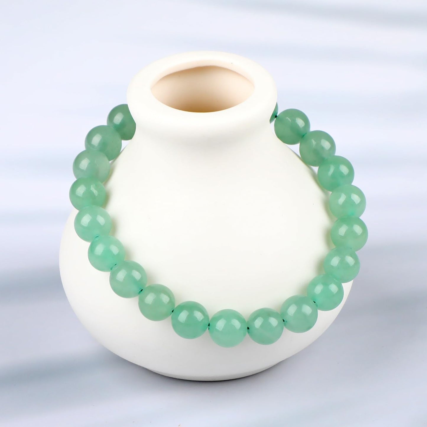 LPBeads Handmade Natural Gemstone Stretch Elastic 8mm Green Aventurine Bracelet Healing Crystal Round Stone Beads Jewelry Gifts for Women Men