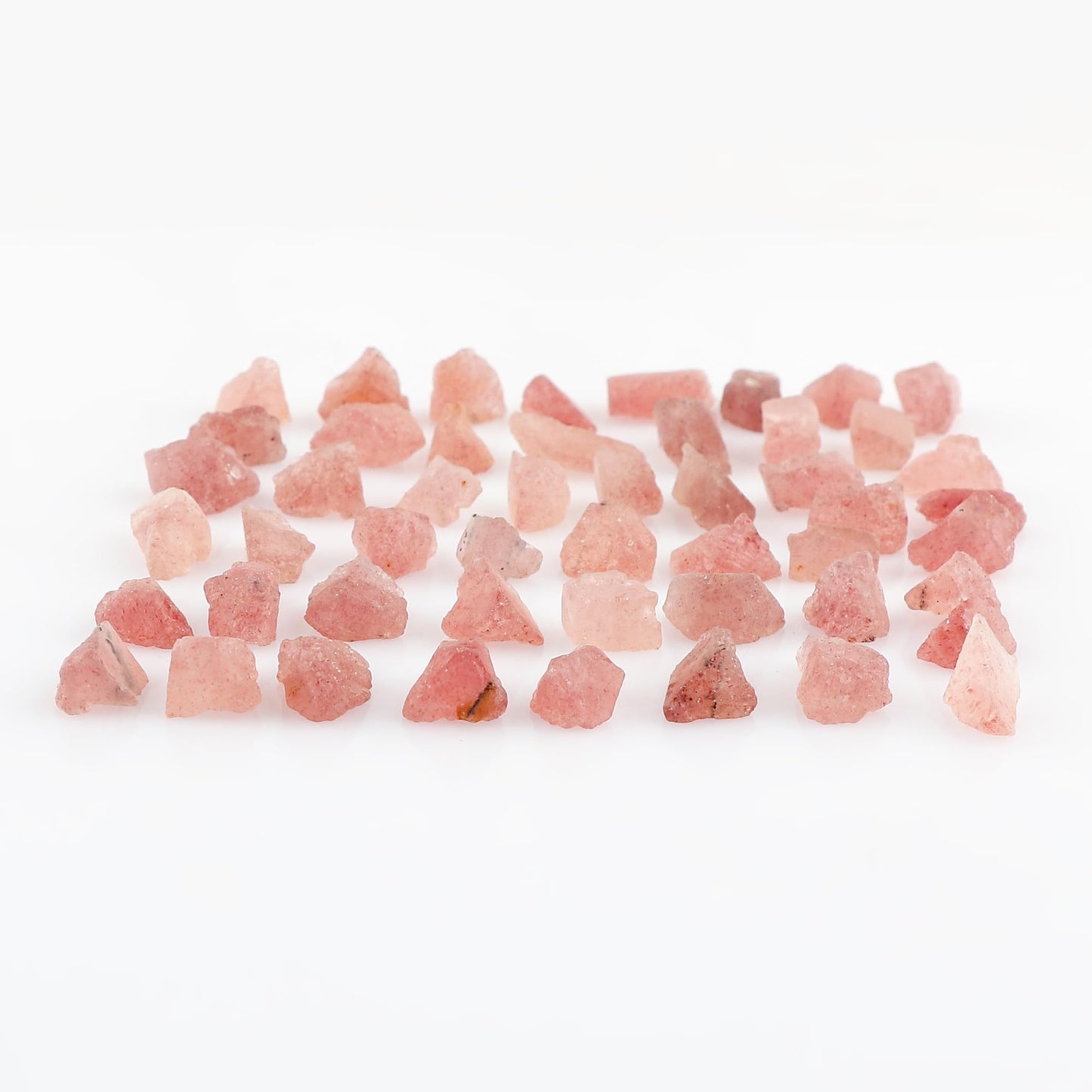 CRYSTALINES 100cts Wholesale Natural Raw Strawberry Quartz Gemstone, Untreated Rough Stones, Bulk Loose Supplies, Jewelry Making, DIY Crafts, Healing Crystals, Gem Collection, 25-27pcs