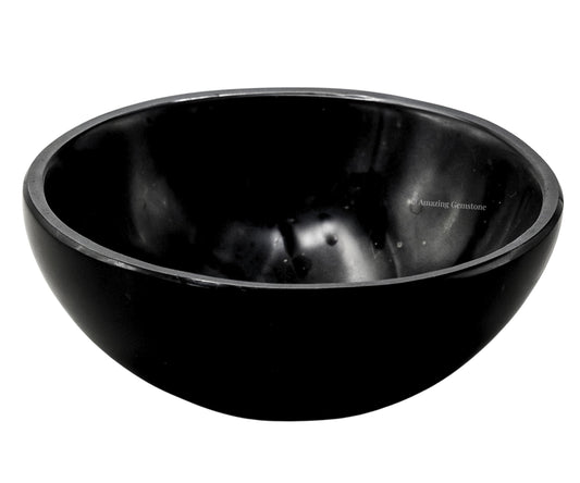 Black Tourmaline Crystal Bowl - 3 Inch Decorative Bowls for Room and Home Decor - Gemstone Healing Crystals for Elegant Display, Positive Energy Balance and Gift