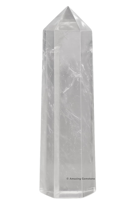 Amazing Gemstone Large Clear Quartz Crystal Towers ~ Natural Healing Crystal Point Obelisk for Reiki Healing and Crystal Grid (5.5 to 6 INCH)
