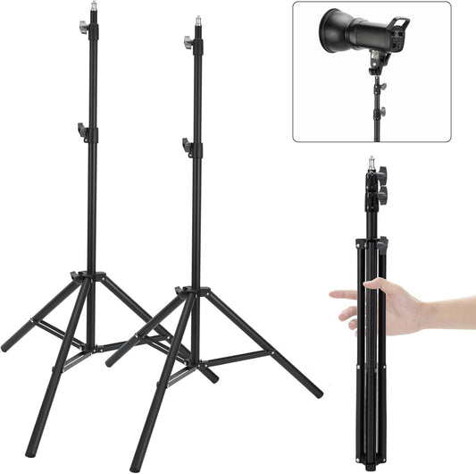 Anautin 2 Pack 7ft Adjustable Aluminum Photography Light Stand, Portable Light Tripod, for Lighting Stand Speedlight