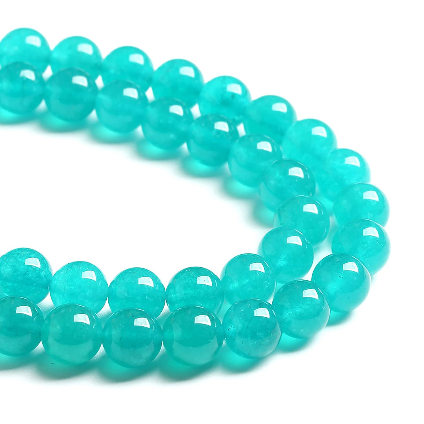 12MM 30PCS Natural Blue Amazonite Chalcedony Stone Crystal Loose Beads for Jewelry Making DIY Bracelet Necklace