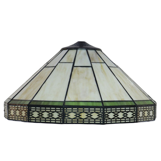Errzom Tiffany Lamp Shade 16 Inches Wide Accessories Replacement Only Yellow Stained Glass Mission Style Lampshade for Table Lamp Pendant Light Floor Lamp
