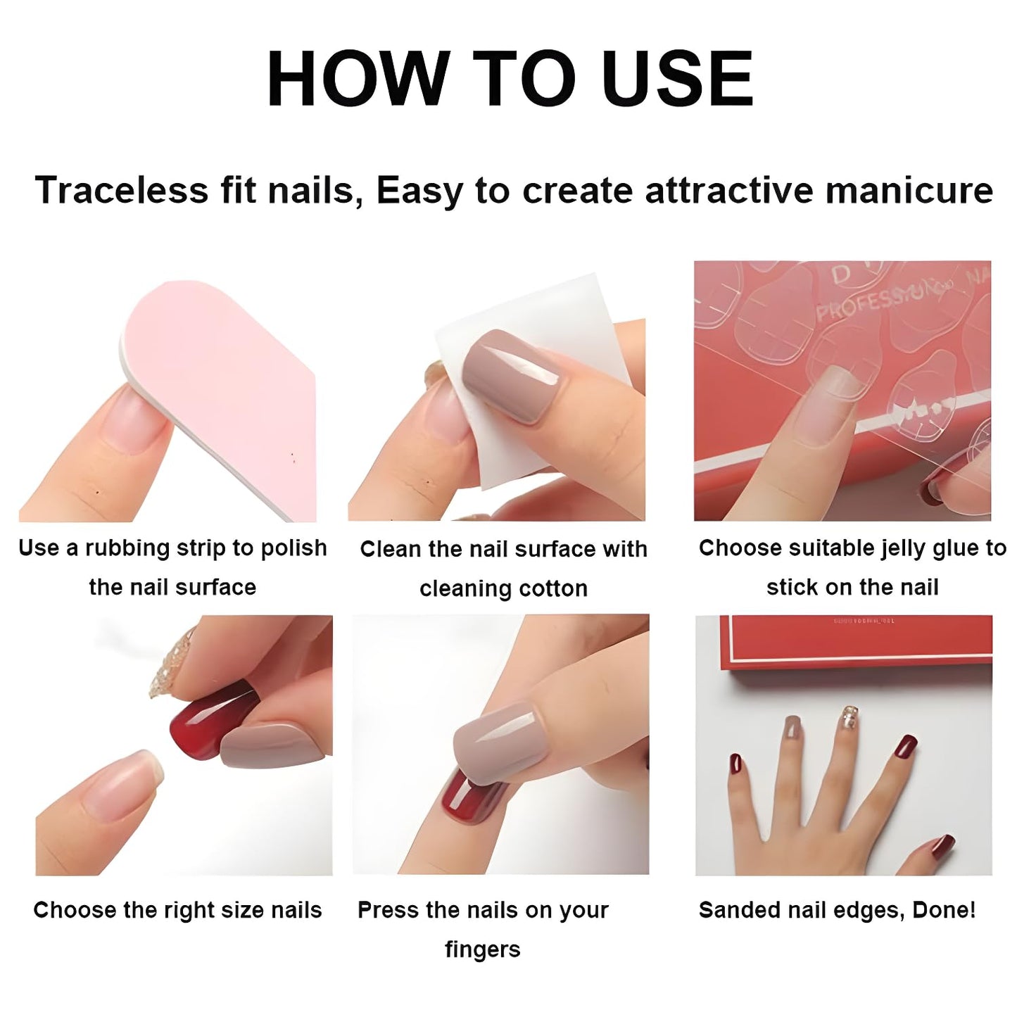 French Tip Press on Nails Medium Almond Fake Nails Flower Nails Press Ons with Pearl Design Glossy Full Cover False Ons Nail Spring Summer Glue on Nail DIY Acrylic Stick on Nail for Women 24Pcs