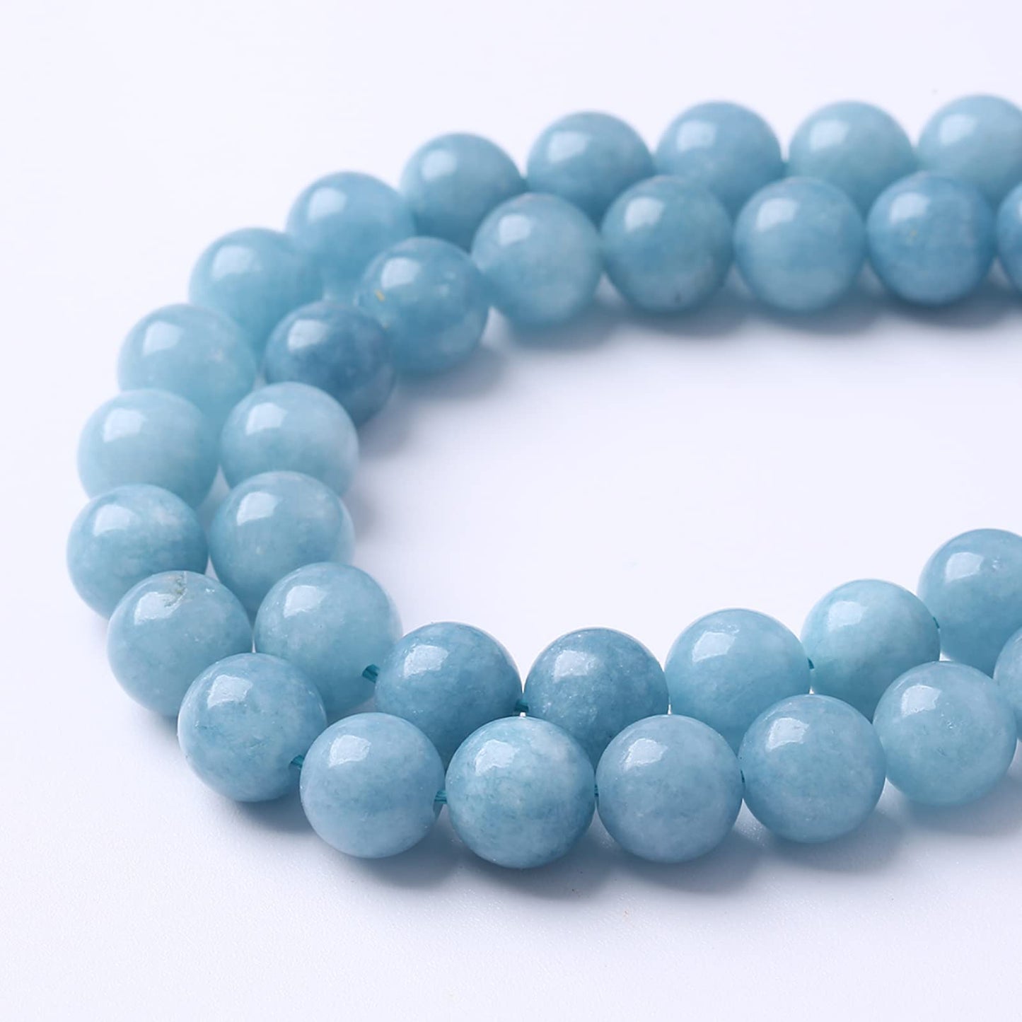 12MM 32PCS Blue Aquamarine Jade Loose Beads for Jewelry Making DIY Bracelet