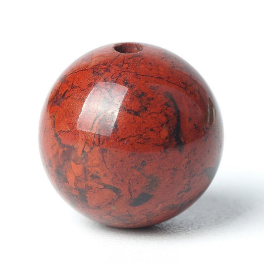 100Pcs Natural Stone 6mm Red Blood Jasper Round Loose Gemstone Energy Healing Beads Hole Size 1mm DIY Smooth Beads for Bracelet Necklace Earrings Jewelry Making