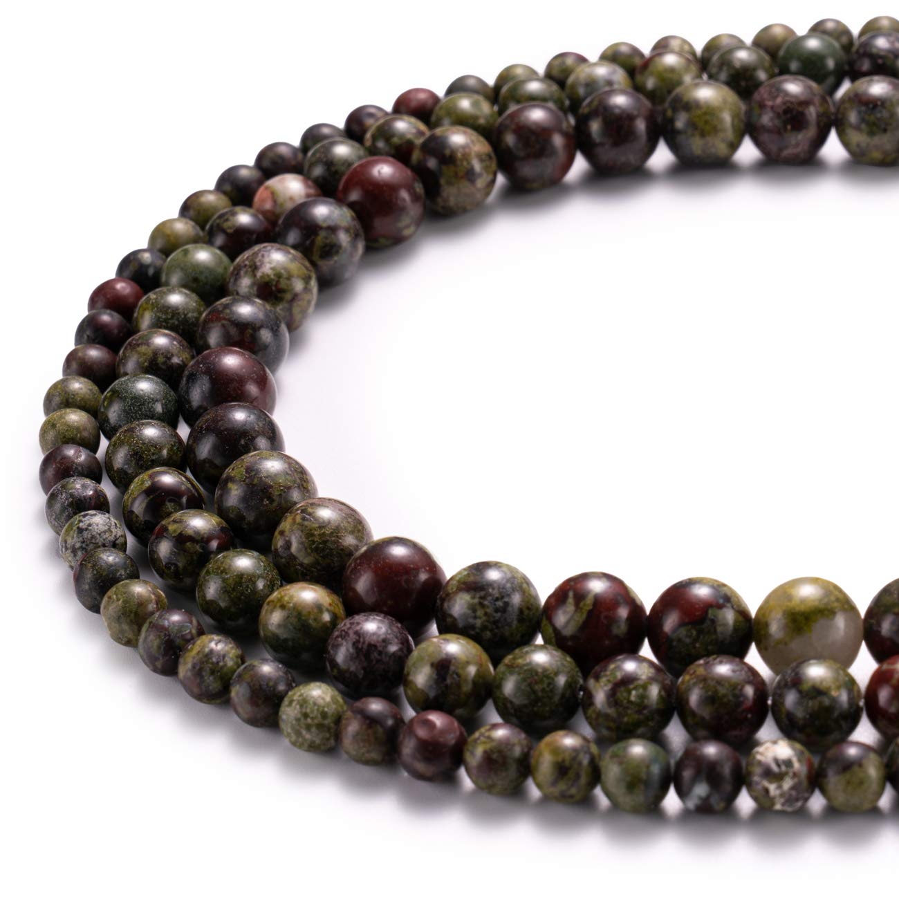 BEADIA Natural Dragon Blood Stone Round Loose Semi Gemstone Beads for Jewelry Making 8MM 44PCS