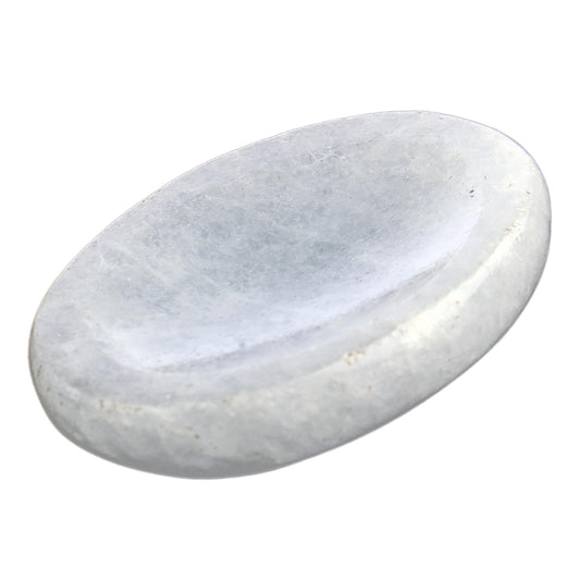 Anaya Agate Blue Calcite Worry Stones Certified Crystal Thumb Worry Stone for Anguish, Relaxing and Soothing Balance Stones for Meditation, Stress Relief Crystals and Healing Stones for Men, Women