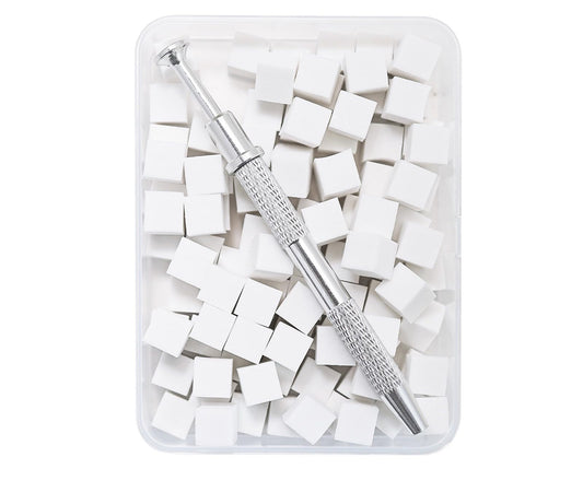 100Pcs Soft Nail Sponges for Ombre,Reusable Nail sponges with Grabbing Pen, Professional Manicure Nail Art Tools for Home and Salon