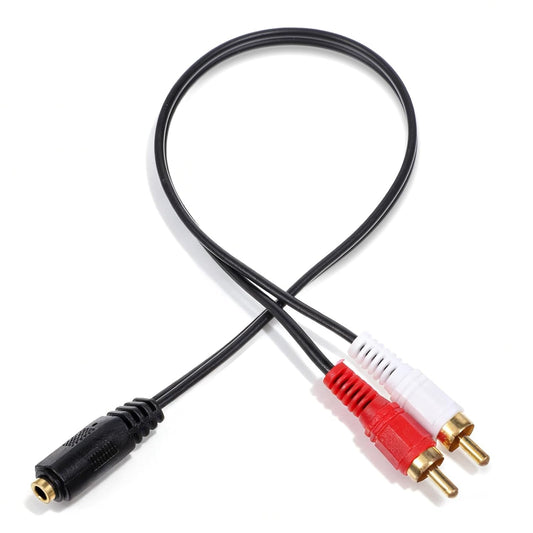 Xyembu 3.5mm 2 (1ft) MP3, Female to RCA Splitter Male Stereo Audio Y Cable Stereo RCA Y Splitter Audio Adapter with OFC