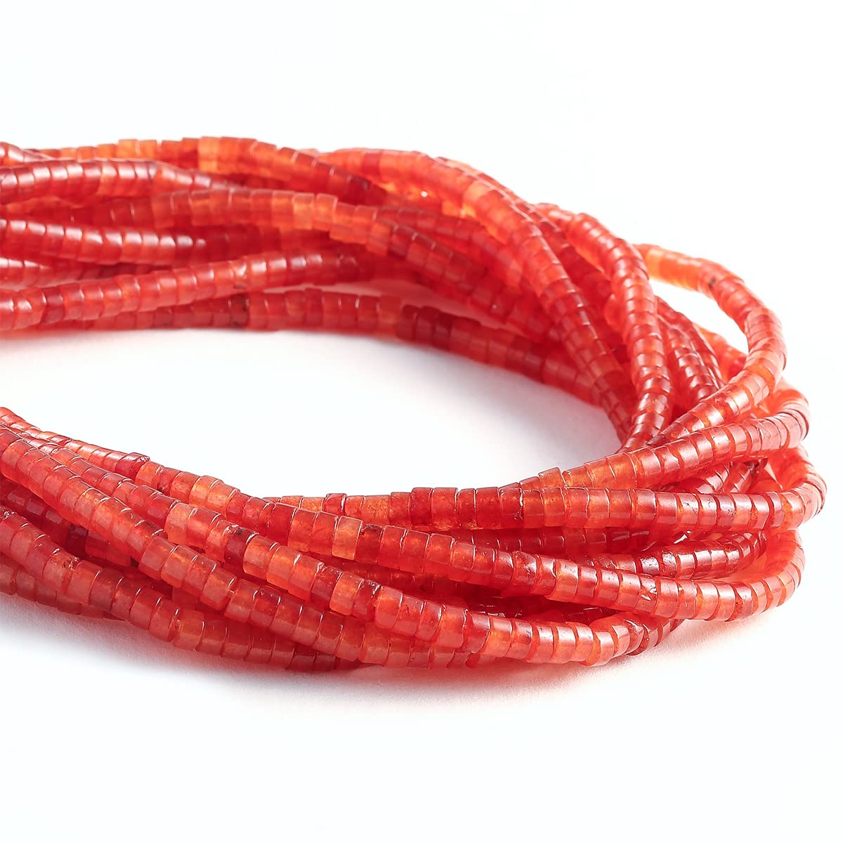 Natural Red Agate Stone Spacer Beads 4x2mm 38cm/str Flat Round Loose Semi Gemstone Caps for Making Bracelets Necklace
