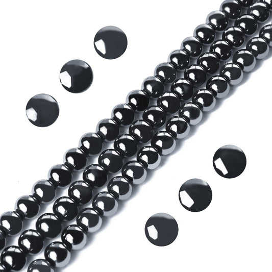 100pcs 10mm Black Hematite Beads Natural Gemstone Beads Round Loose Beads for Jewelry Making