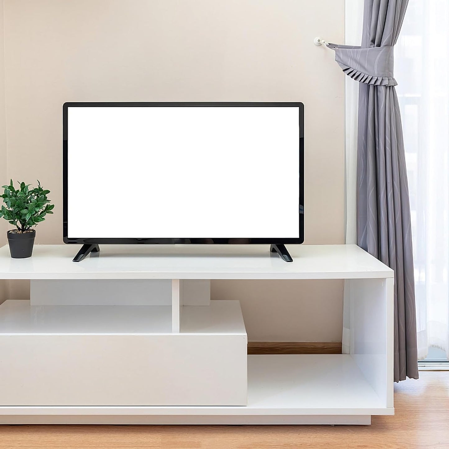 DECHOUS Universal TV Support Base with Screws - Black Tabletop Bracket for Living Room