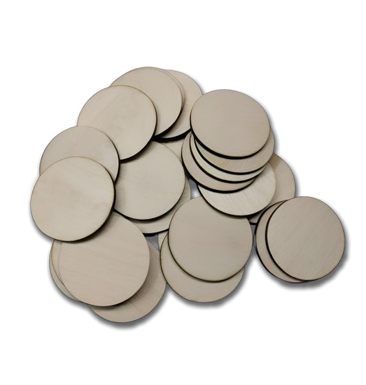 100 Pcs Unfinished Wood Circle 2 inch Wood Disc 0.1'' Thickness Round Slices Wood Blanks Wooden Cutout Natural Slices Ideal for Crafting Writing DIY Project Ornament Painting Art Home Decoration
