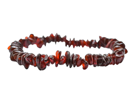 Amazing Gemstone Unpolished Amber Bracelet for Women Men's Gifts - Protection Healing Crystal Chips Bracelet - Gemstone Amber Adjustable Bracelet