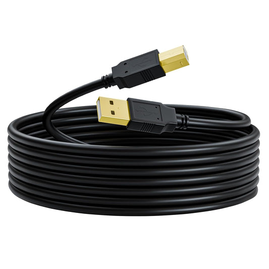 Yashifeison 6FT 2.0 USB Printer Cable MiDi Cable Printer Cord USB-B Cable MiDi Cable USB Type A Male to B Male Scanner