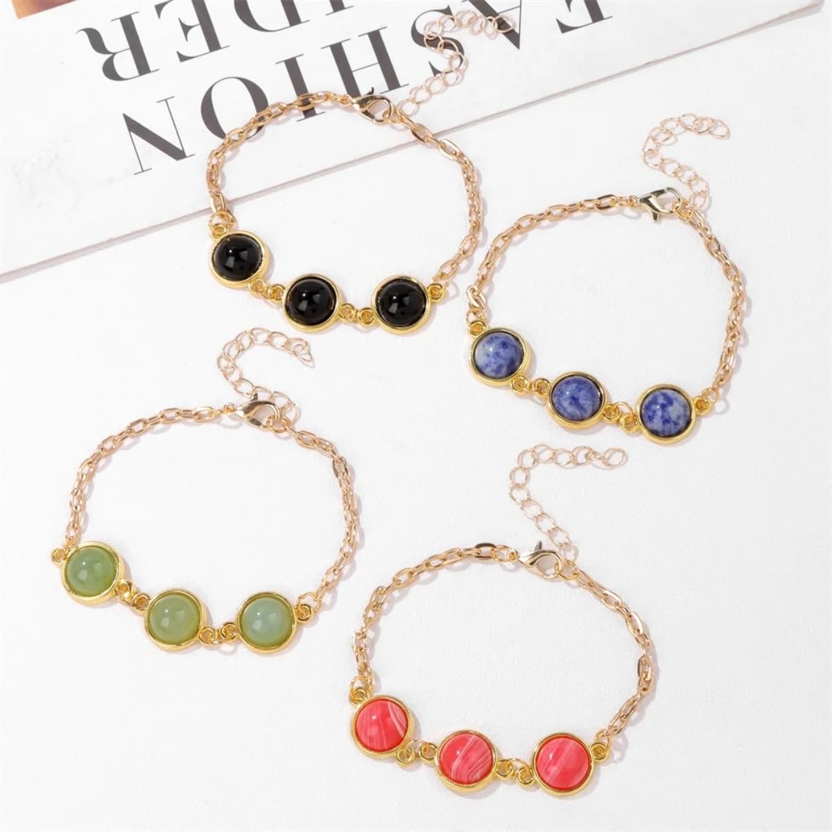 20pcs 14mm Natural Stone No Hole Opal Semicircle Smooth Cabochons Beads Healing Chakra Crystal Stone Bead for Jewelry Making Rings Earrings Necklace Bracelet DIY Crafts